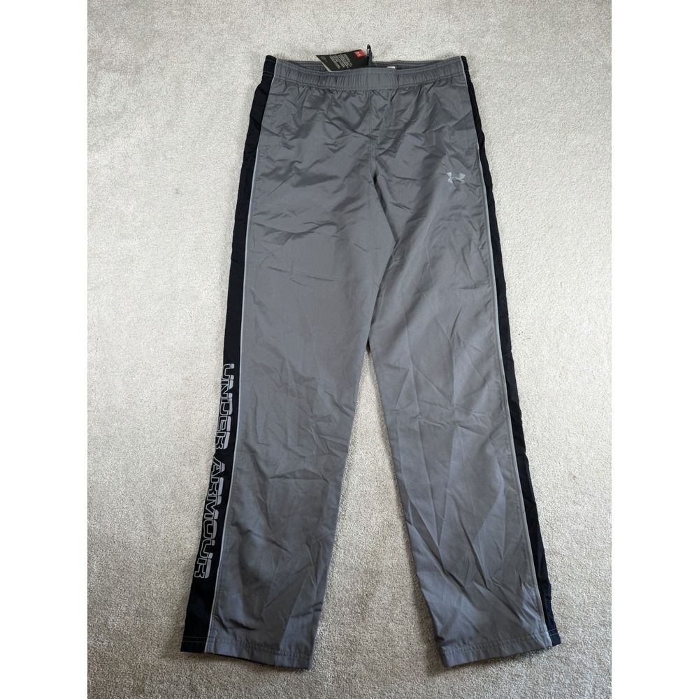 New Under Armour Track Pants Boys YXL Youth Gray Brawler 2.0 Loose Fit Athletic